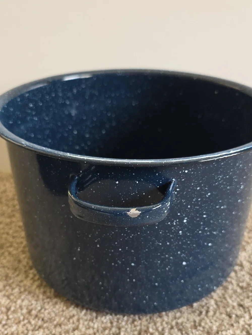 Stock Pot - Speckled Blue Enamel Stock Pot with Lid